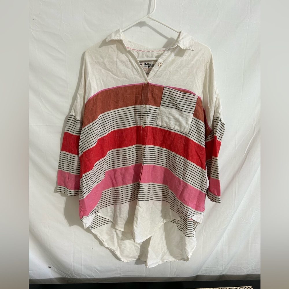 Holding Horses by Anthropologie‎ Oversized  100% Cotton Botton Down Shirt XS/S